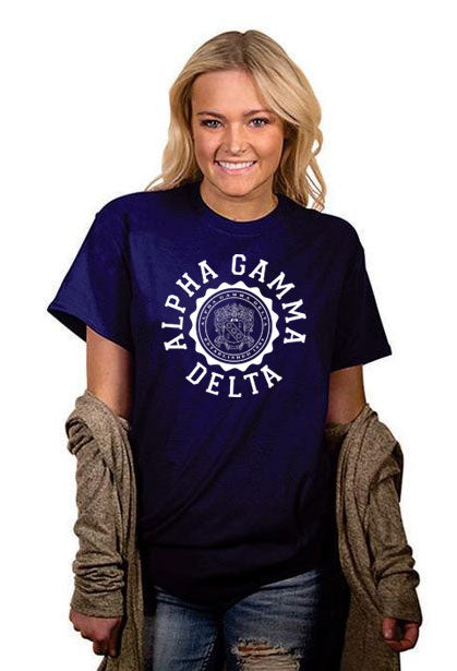 Alpha Gamma Delta Crest Crewneck T-Shirt