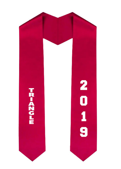Triangle Slanted Grad Stole with Letters & Year