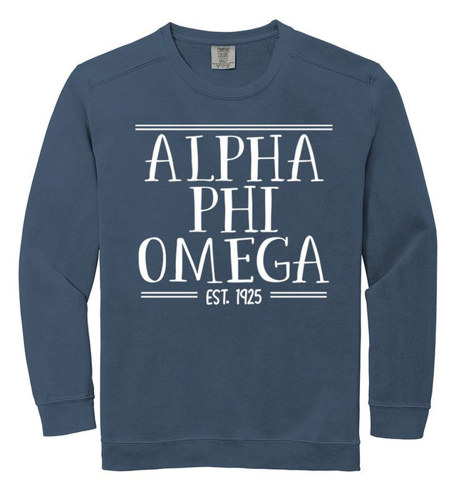 Alpha Phi Omega Comfort Colors Custom Sorority Sweatshirt