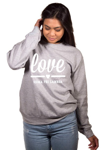 Sigma Phi Lambda Love Crew Neck Sweatshirt