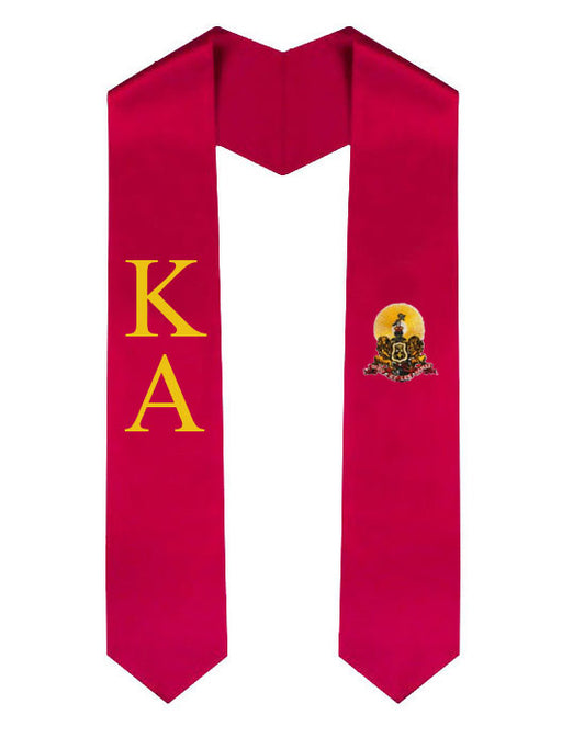 Kappa Alpha Lettered Graduation Sash Stole with Crest