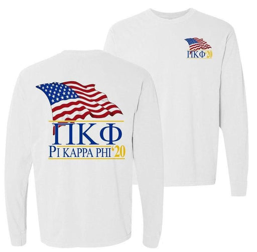 Pi Kappa Phi Patriot Flag Comfort Colors Long Tee
