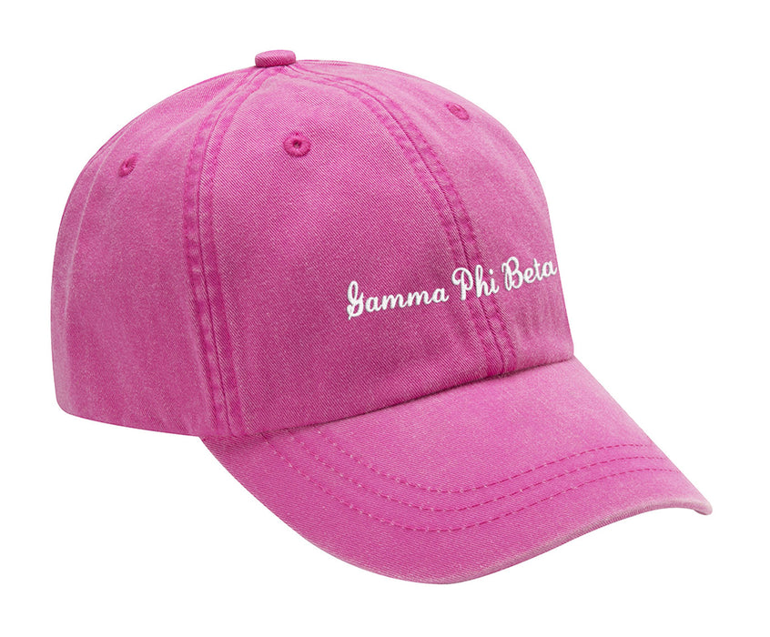 Gamma Phi Beta Cursive Embroidered Hat