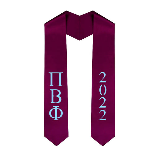 Pi Beta Phi Vertical Grad Stole with Letters & Year