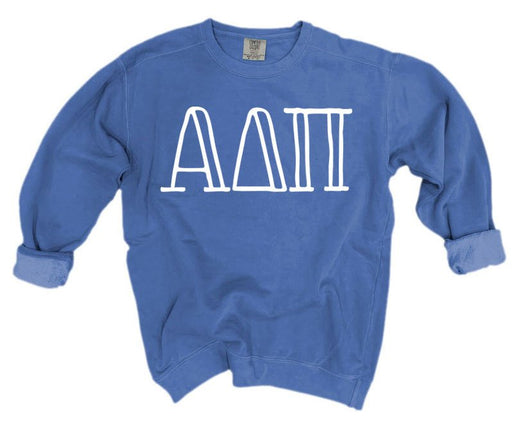 Alpha Delta Pi Comfort Colors Greek Letter Sorority Crewneck Sweatshirt