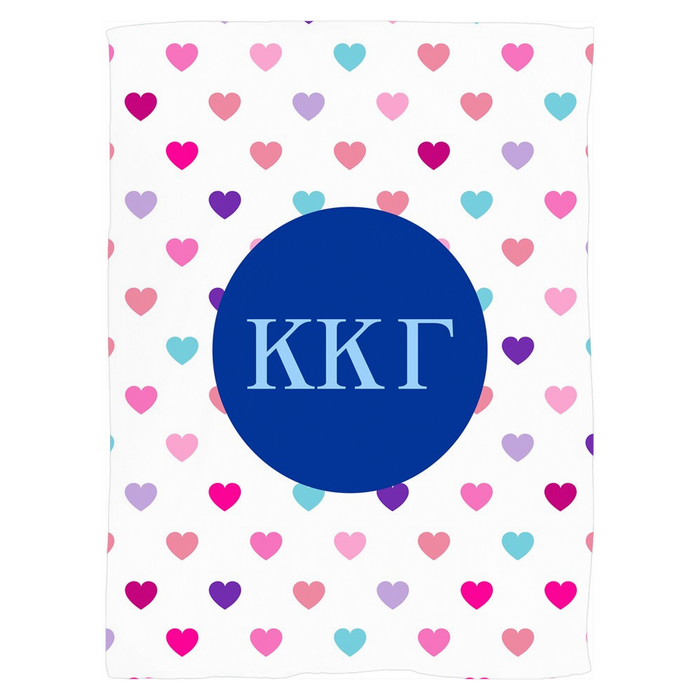 Kappa Kappa Gamma Hearts Fleece Blankets Kappa Kappa Gamma Hearts Fleece Blankets