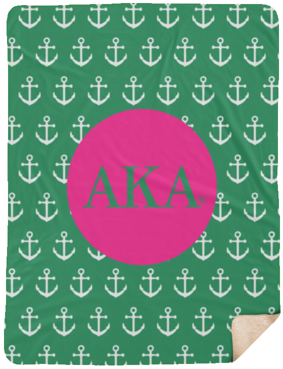 Alpha Kappa Alpha Anchor Sherpa Blanket 60x80 Alpha Kappa Alpha Anchor Sherpa Blanket - 60x80