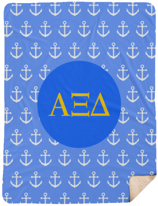 Alpha Xi Delta Anchor Sherpa Blanket - 60x80