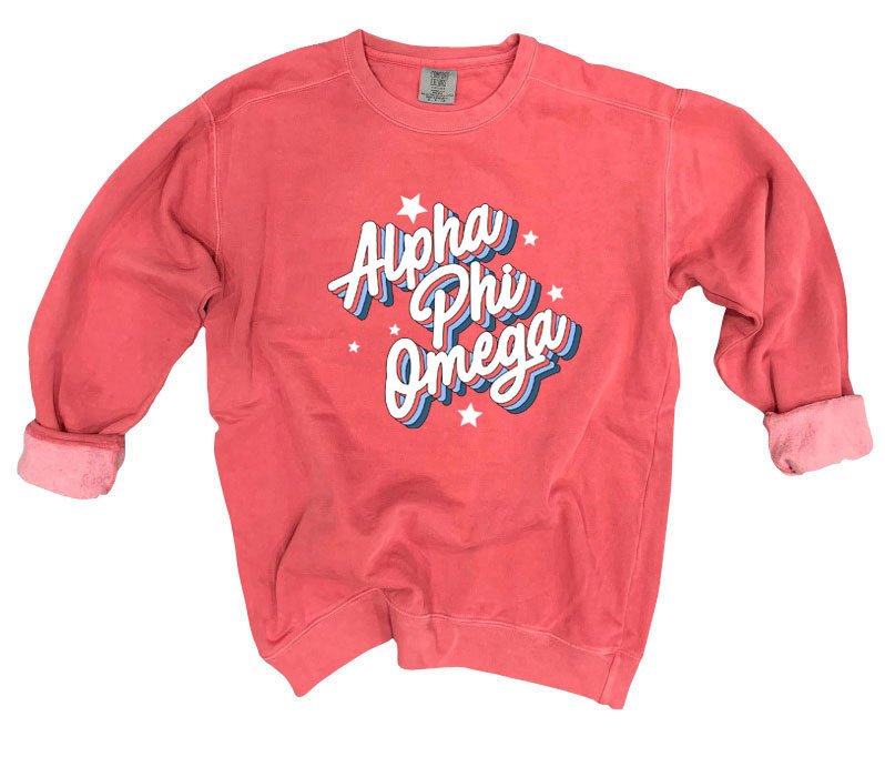 Alpha Phi Omega Comfort Colors Throwback Sorority Sweatshirt