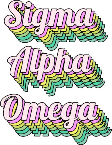 Sigma Alpha Omega Greek Stacked Sticker