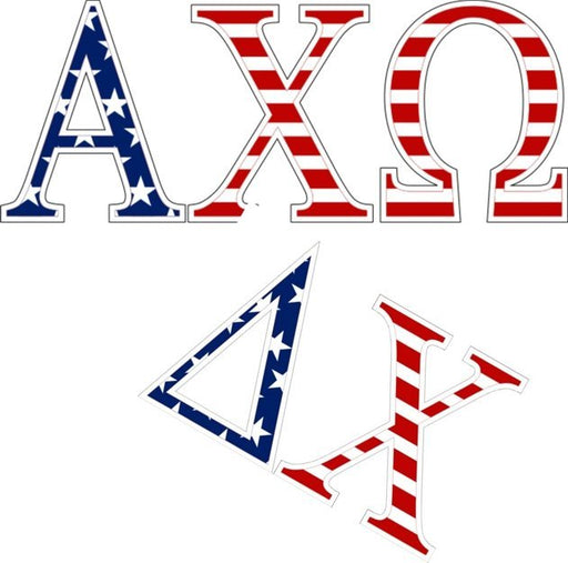 Fraternity American Flag Letter Sticker - 2.5