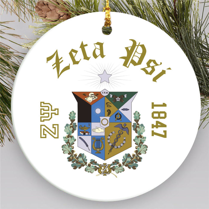 Zeta Psi Round Crest Ornament