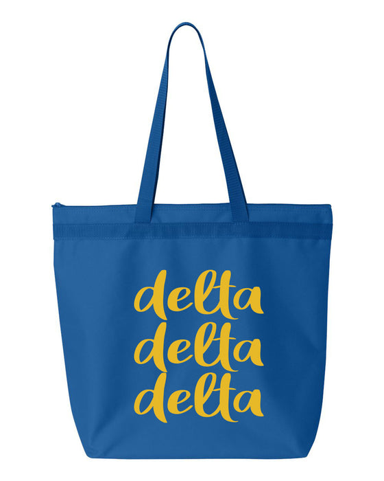 Delta Delta Delta Cursive Tote Bag