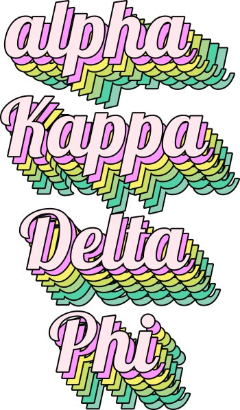 Alpha Kappa Delta Phi Greek Stacked Sticker