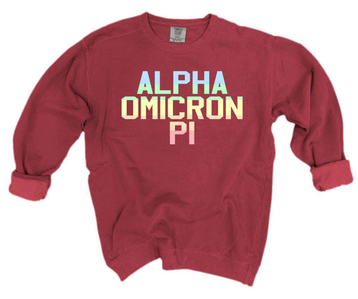 Alpha Omicron Pi Comfort Colors Pastel Sorority Sweatshirt