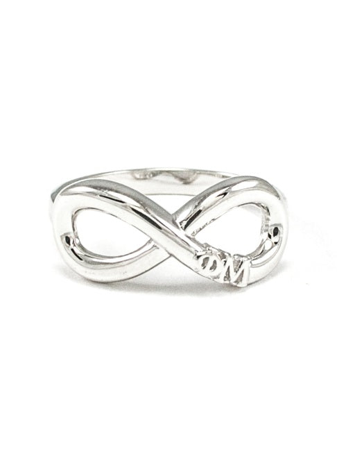 Phi Mu Sterling Silver Infinity Ring