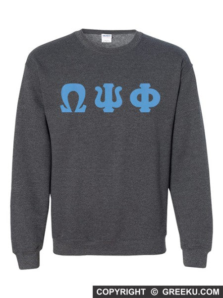 Omega Psi Phi Crewneck Letters Sweatshirt