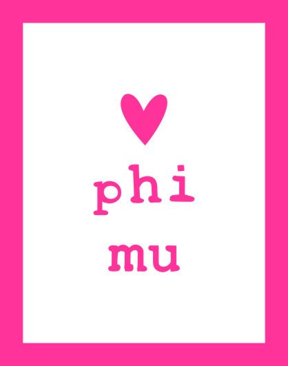Phi Mu Heart Sticker