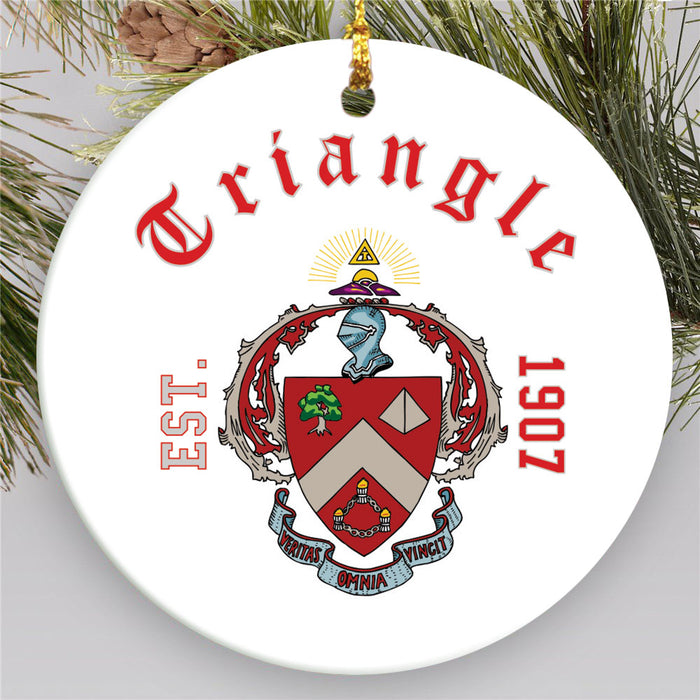 Triangle Round Crest Ornament