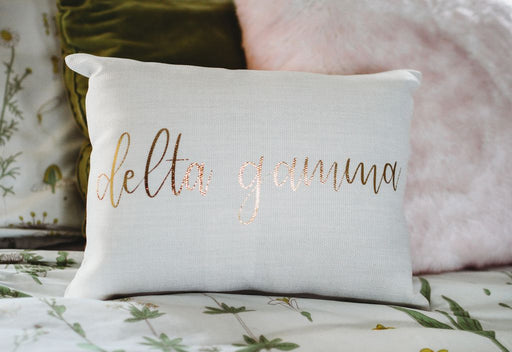 Delta Gamma Gold Print Throw Pillow