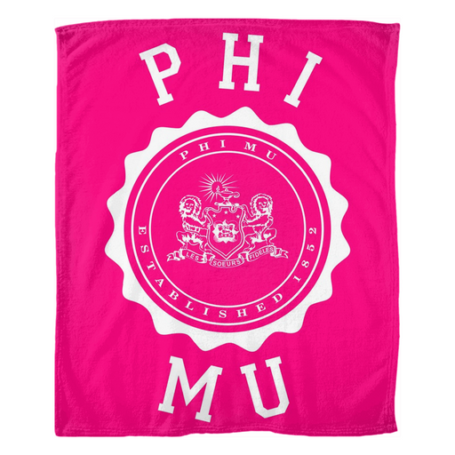 Phi Mu Phi Mu Seal Fleece Blankets