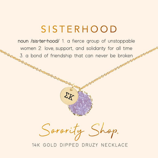 Sigma Kappa Sisterhood Druzy Necklace