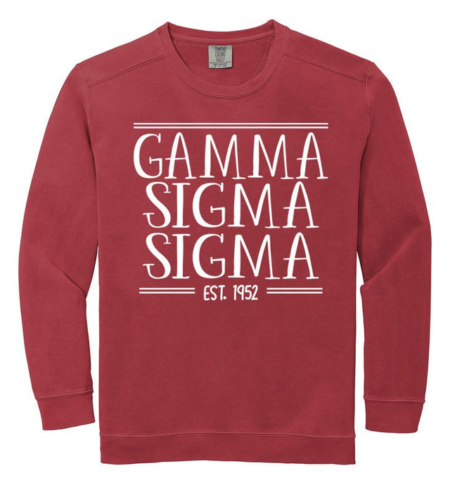 Gamma Sigma Sigma Comfort Colors Custom Sorority Sweatshirt