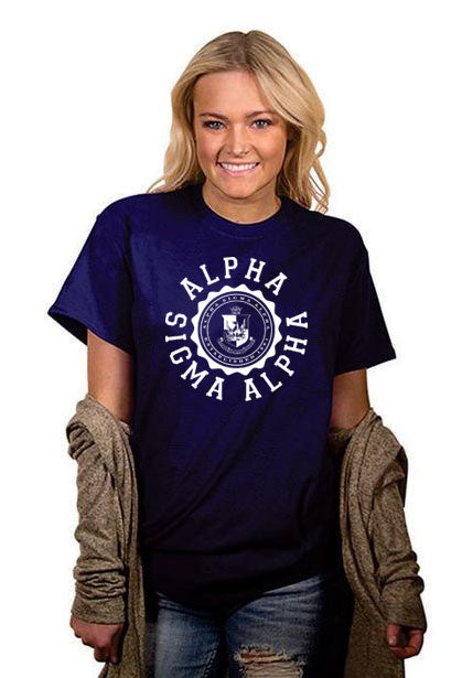 Alpha Sigma Alpha Crest Crewneck T-Shirt