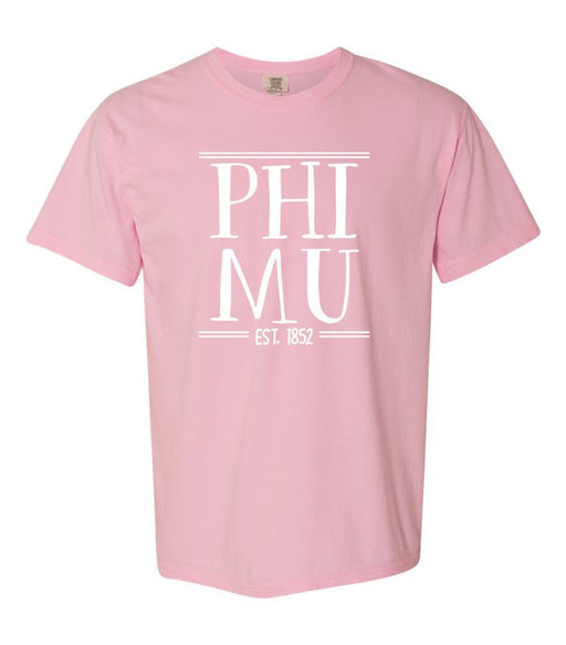 Phi Mu Custom Comfort Colors Crewneck T-Shirt