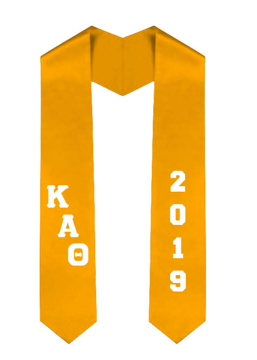 Kappa Alpha Theta Slanted Grad Stole with Letters & Year