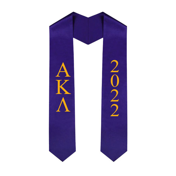 Alpha Kappa Lambda Vertical Grad Stole with Letters & Year