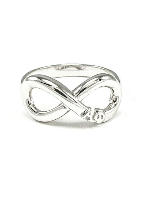 Alpha Phi Sterling Silver Infinity Ring