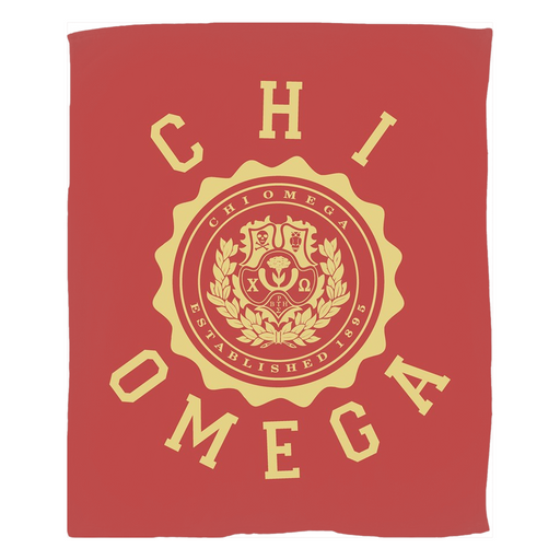 Chi Omega Seal Fleece Blankets