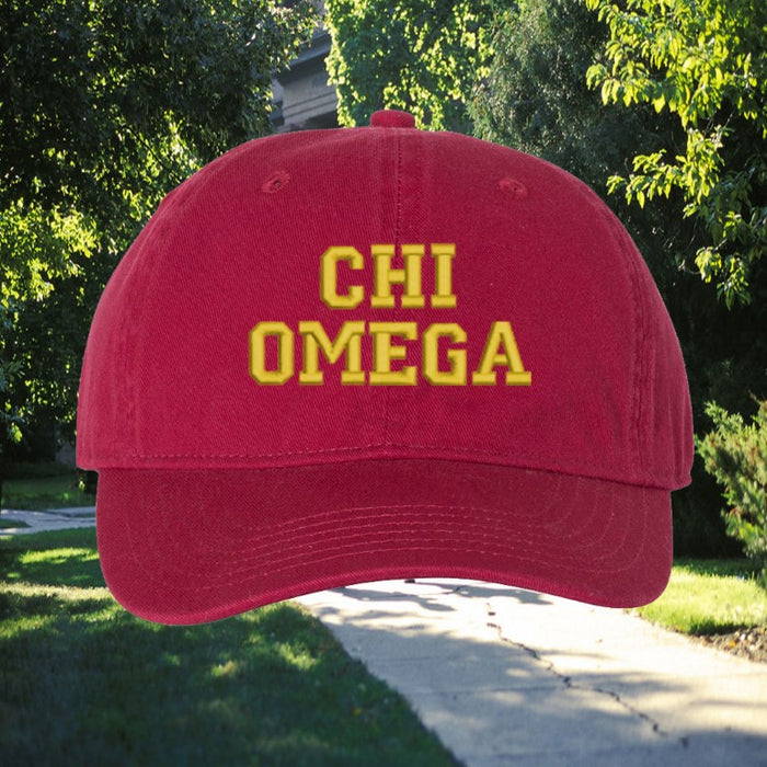 Chi Omega.jpg Comfort Colors Varsity Hat
