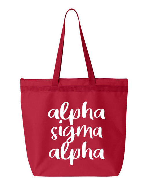 Alpha Sigma Alpha Cursive Tote Bag