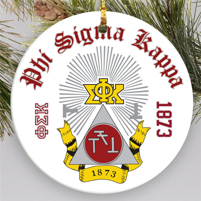 Phi Sigma Kappa.jpg Round Crest Ornament