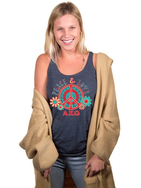 Clothing Peace Sign Triblend Racerback Tank