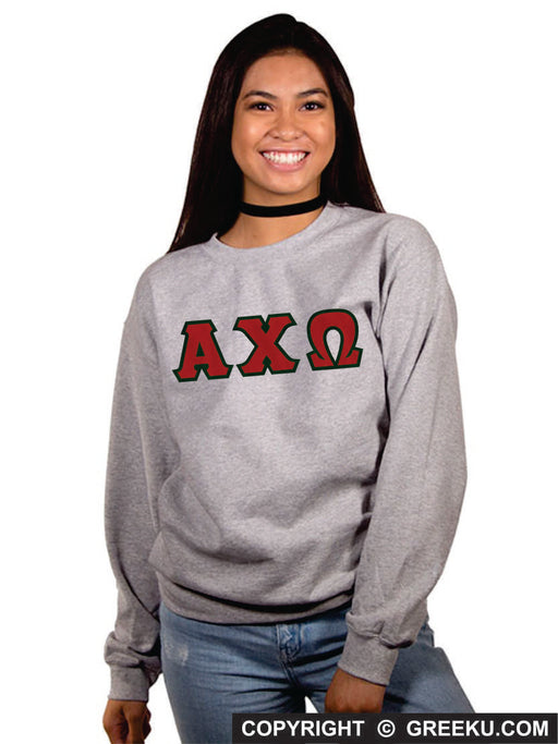 Sorority Classic Colors Sewn-On Letter Crewneck