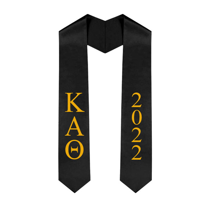 Kappa Alpha Theta Vertical Grad Stole with Letters & Year