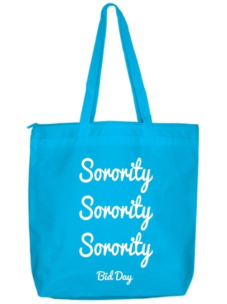 Sorority Zippered Poly Tote