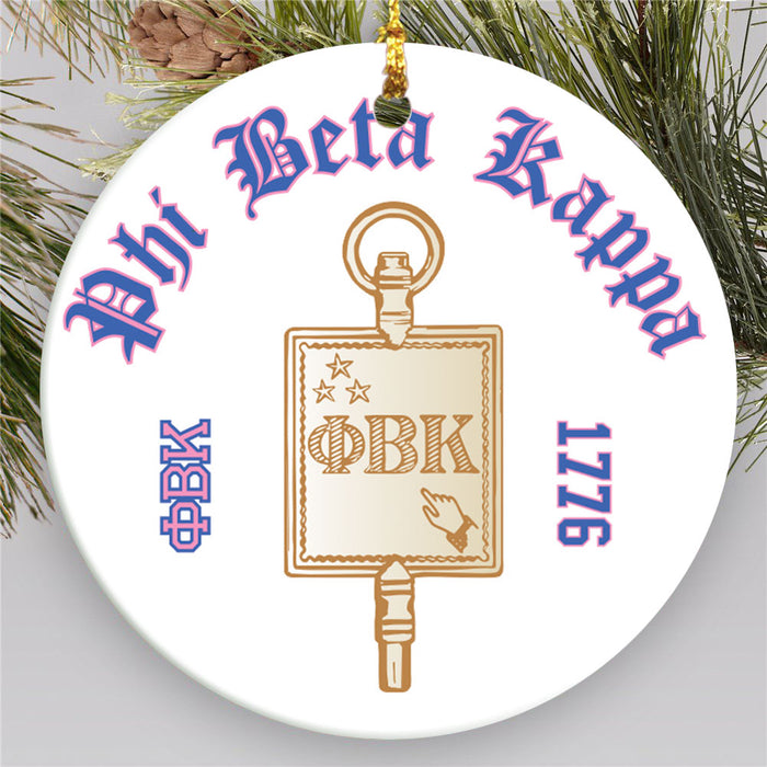 Phi Beta Kappa.jpg Round Crest Ornament