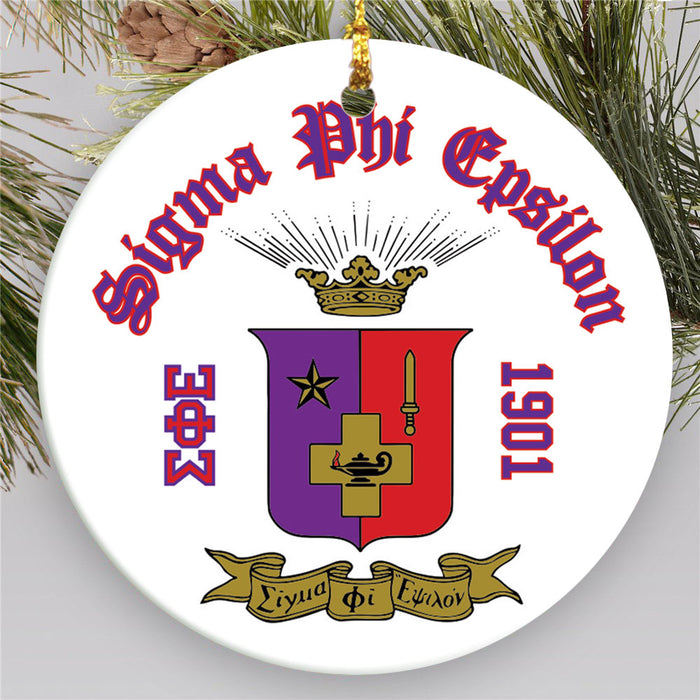 Sigma Phi Epsilon.jpg Round Crest Ornament