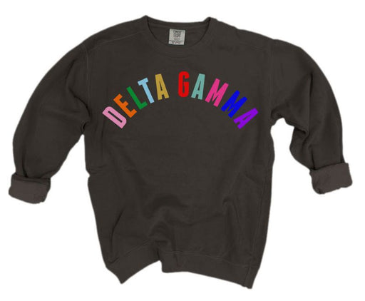 Delta Gamma Comfort Colors Over the Rainbow Sorority Sweatshirt