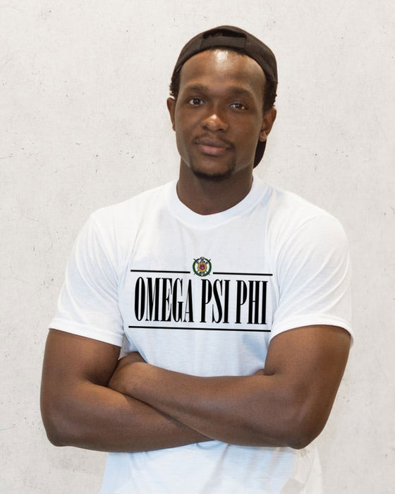 Omega Psi Phi Double Bar Crest T-Shirt Omega Psi Phi Double Bar Crest T-Shirt