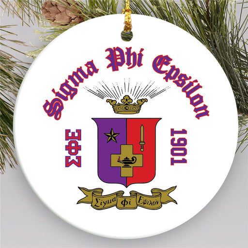 Sigma Phi Epsilon Round Crest Ornament