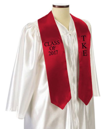 Tau Kappa Epsilon Classic Colors Embroidered Grad Stole