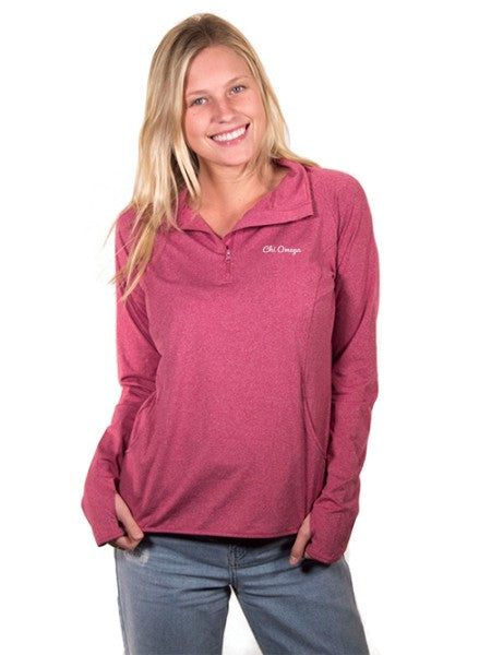 Embroidered Stretch 1/4 Zip Pullover