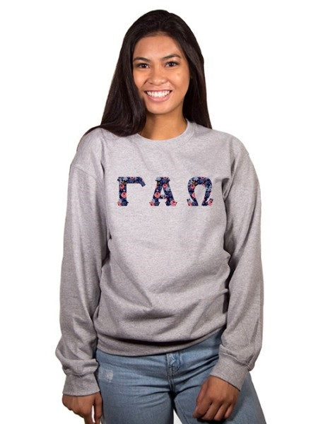 Crewneck Sweatshirt with Sewn-On Letters