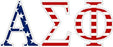 Alpha Sigma Phi American Flag Letter Sticker - 2.5