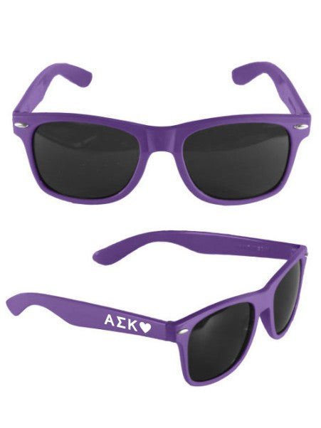 Alpha Sigma Kappa Malibu Heart Sunglasses